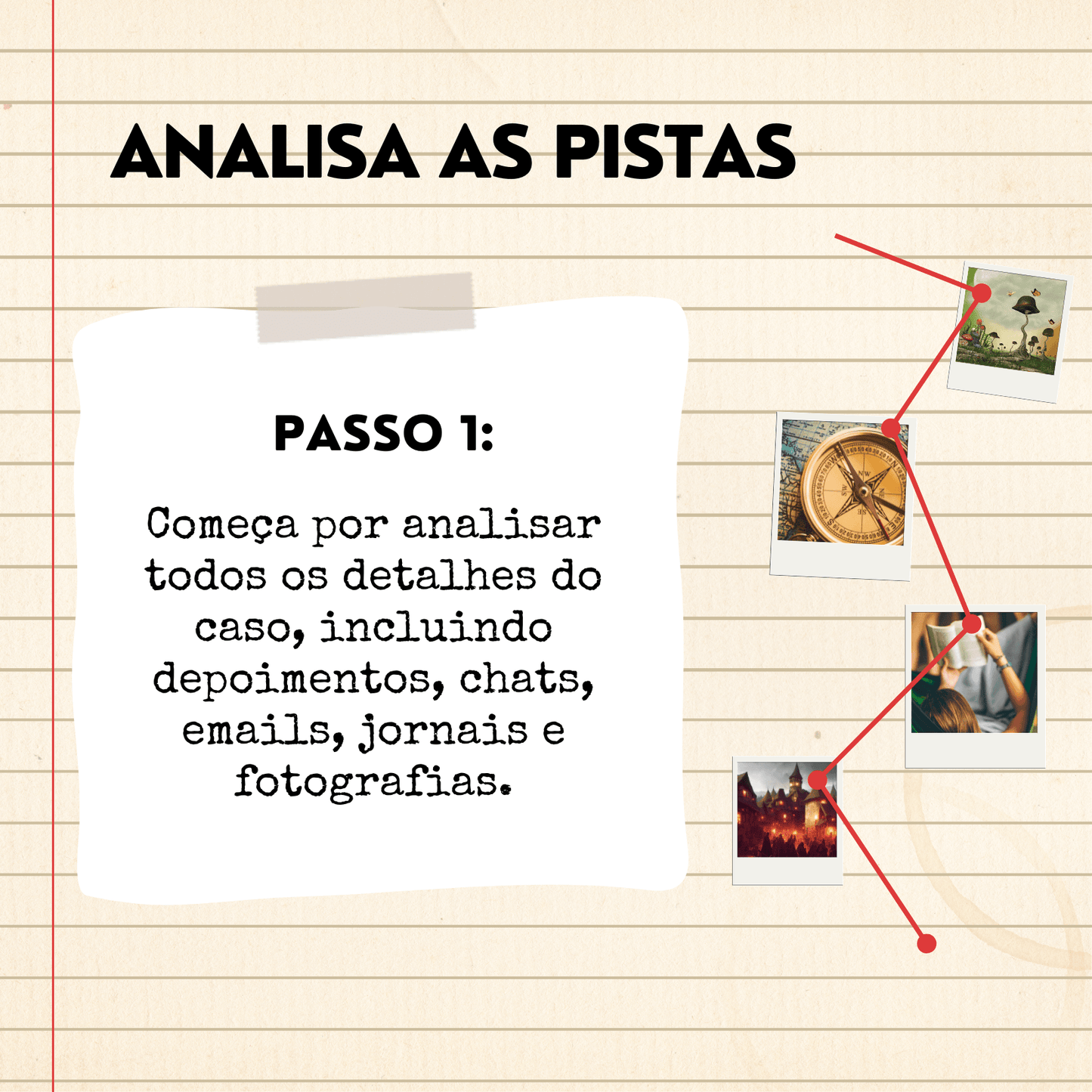 Pistas encontradas na cena do crime