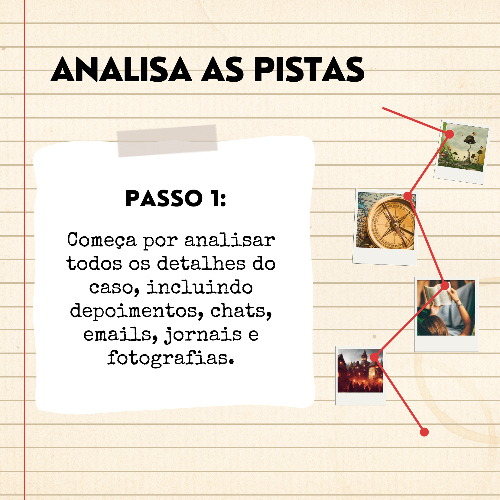 Pistas encontradas na cena do crime